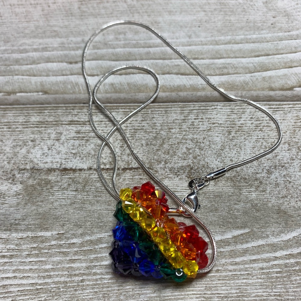Handmade “Rainbow” Swarovski Crystal Heart